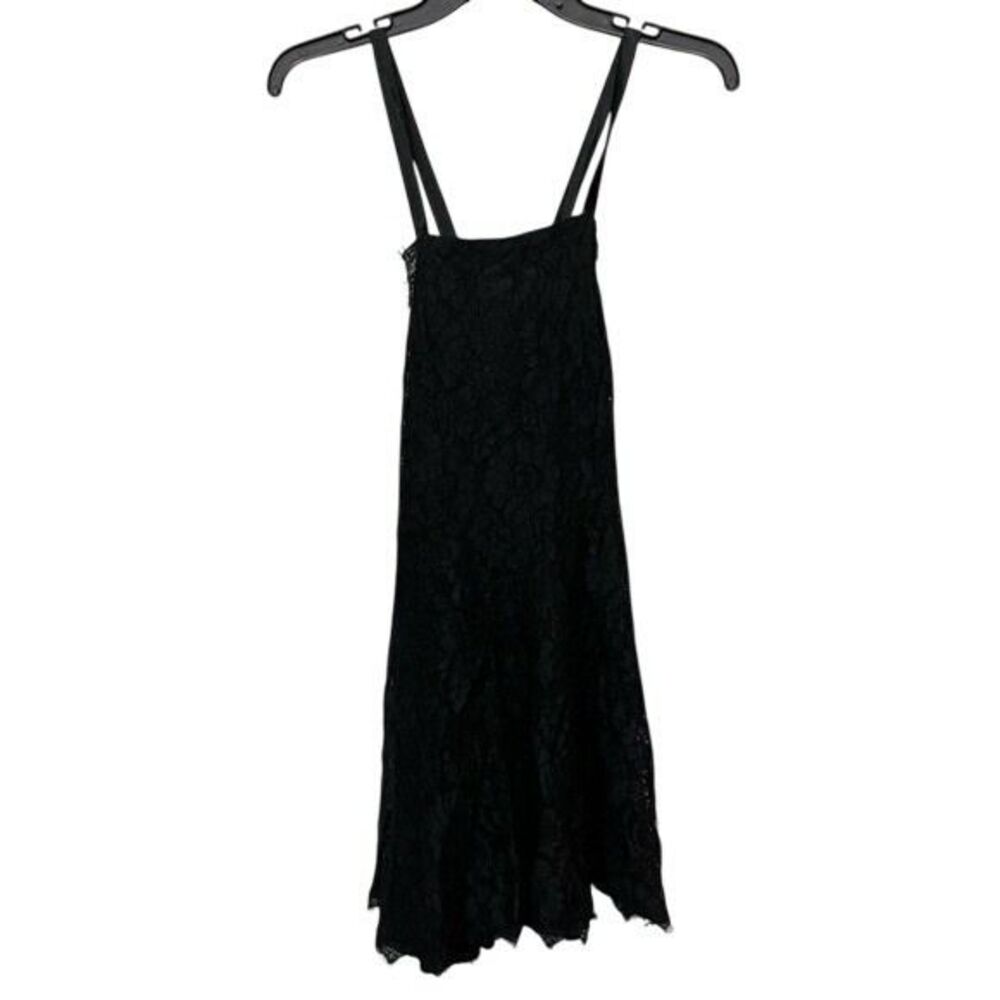 Lulus Black Lace Mini Dress Slip Style Back Tie Women's Small